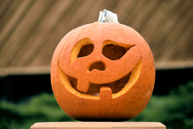 A picture of a carved pumpkin.